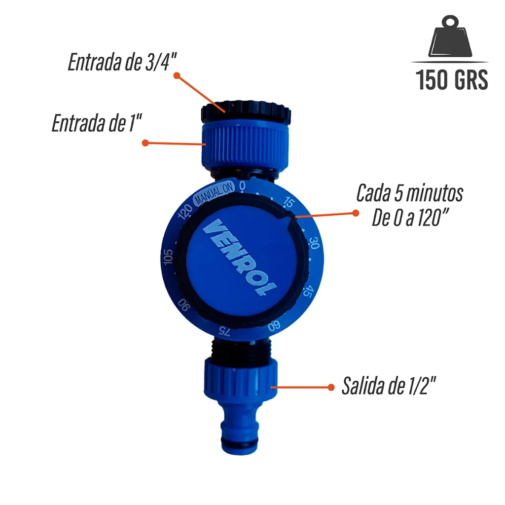 Temporizador de riego manual una salida